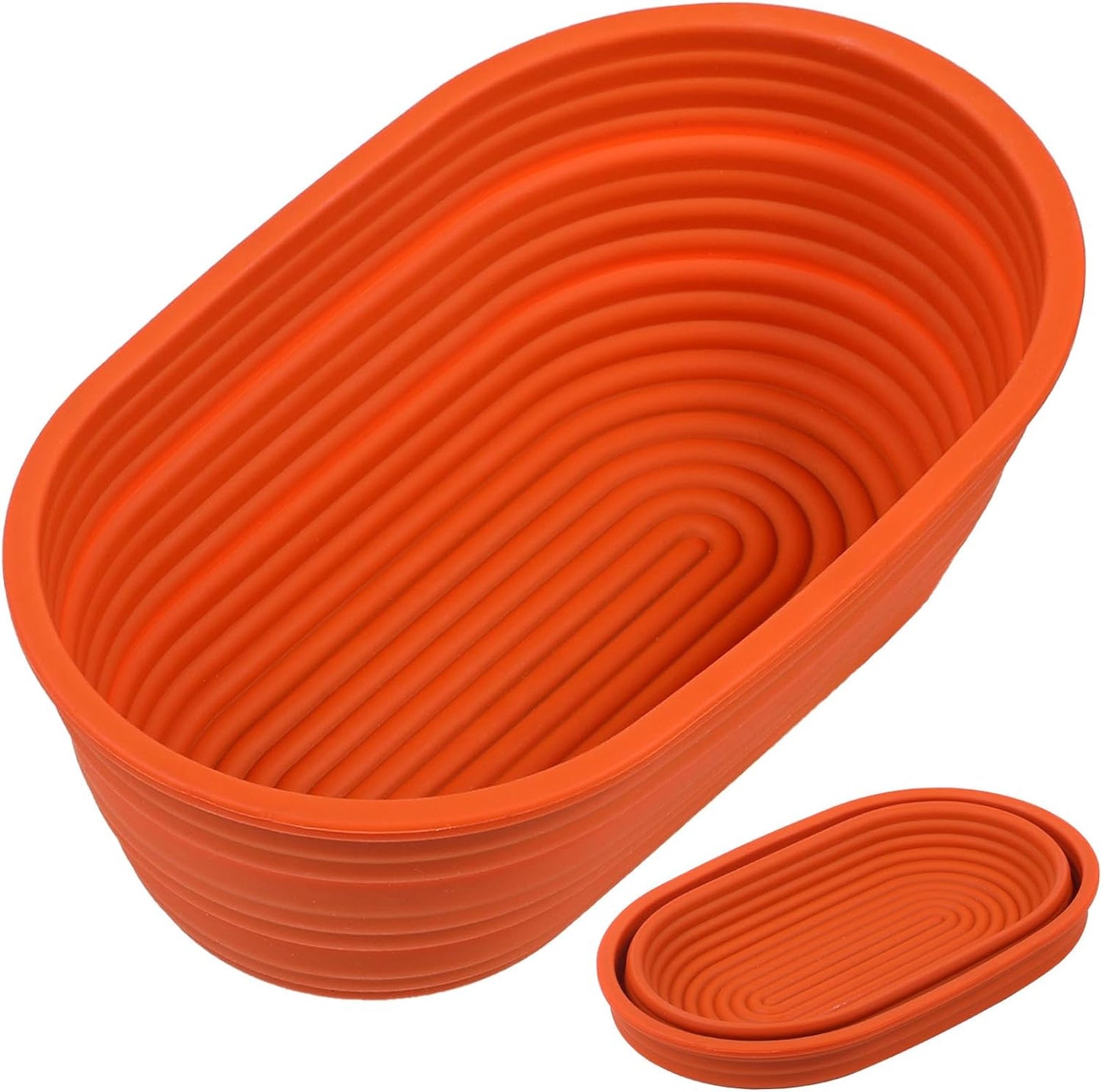 Webake 10 Inch Oval Collapsible Bread Proofing Basket Silicone Bowel Containers