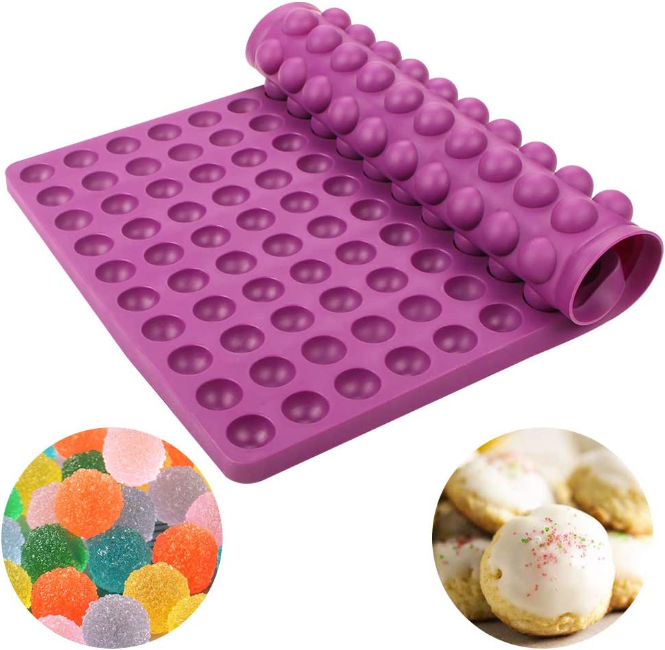 Webake purple 40-cavity 0.8 inch semi gummy candy chocolate sphere mold
