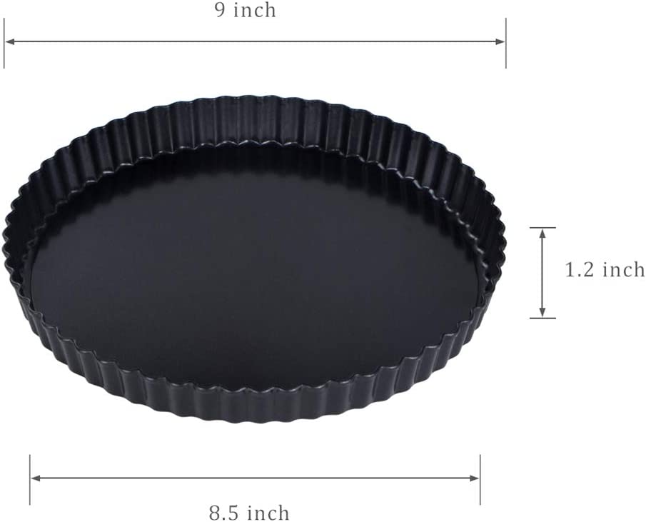 Webake Steel Round Removable Loose Bottom 9 Inch Tart Pan