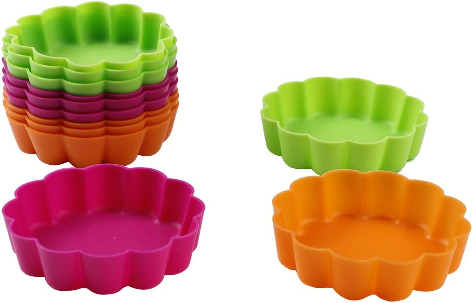 Webake 3-1/4 Inch Silicone Non-Stick Mini Tart Pan Baking Cups (12 Pack)