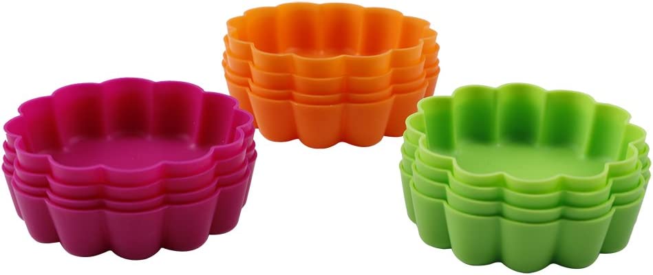 Webake 3-1/4 Inch Silicone Non-Stick Mini Tart Pan Baking Cups (12 Pack)