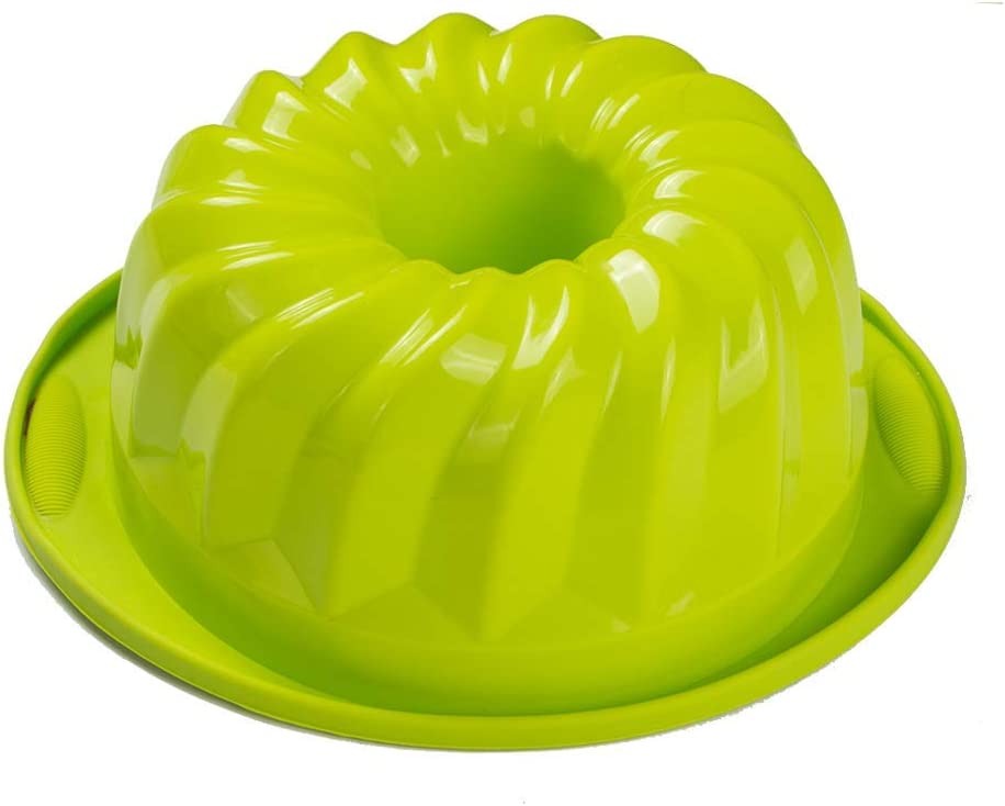 Webake red 9 inch silicone bundt cake mold non stick fluted pan