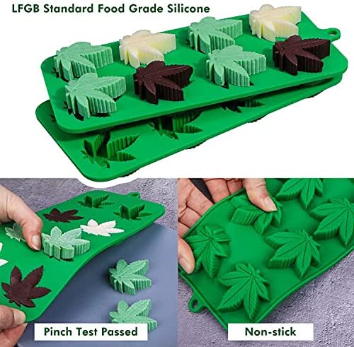 Webake Marijuana Maple Leaf Silicone Candy Molds (2 pack)