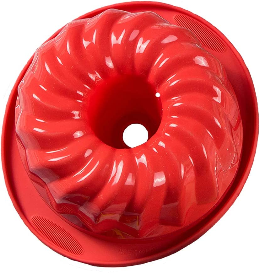 Webake 10 inch non-stick silicone fluted tube Baking cake mold
