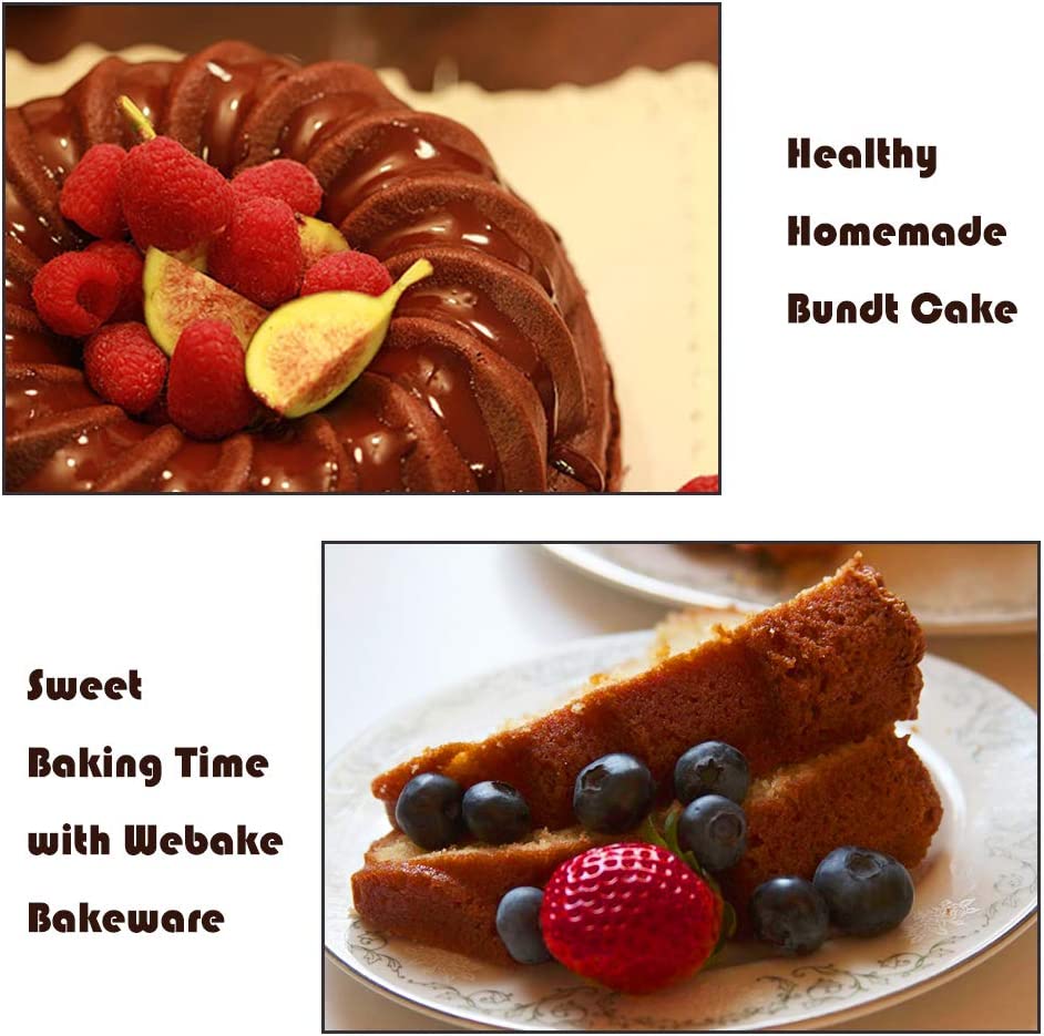 Webake 10 inch non-stick silicone fluted tube Baking cake mold