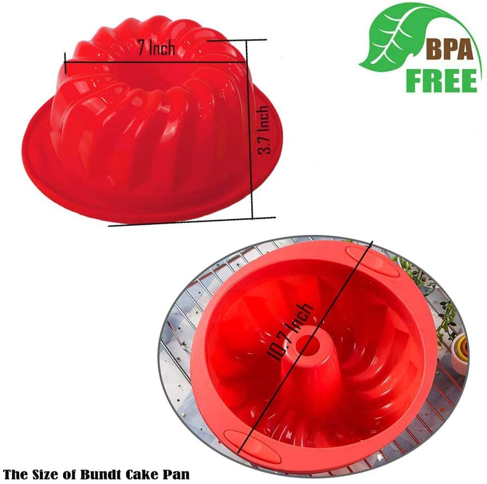 Webake 10 inch non-stick silicone fluted tube Baking cake mold