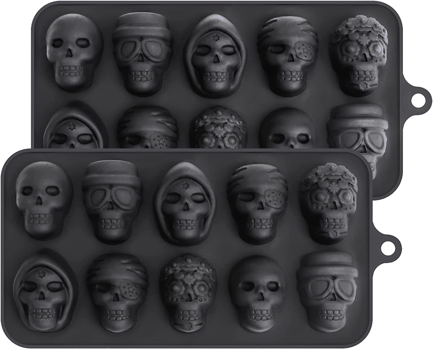Halloween Candy Molds Silicone Chocolate Candy Mold Skull Shape Mold for  Making Halloween Candy, Muffins, Chocolates, Cake, Soap 
