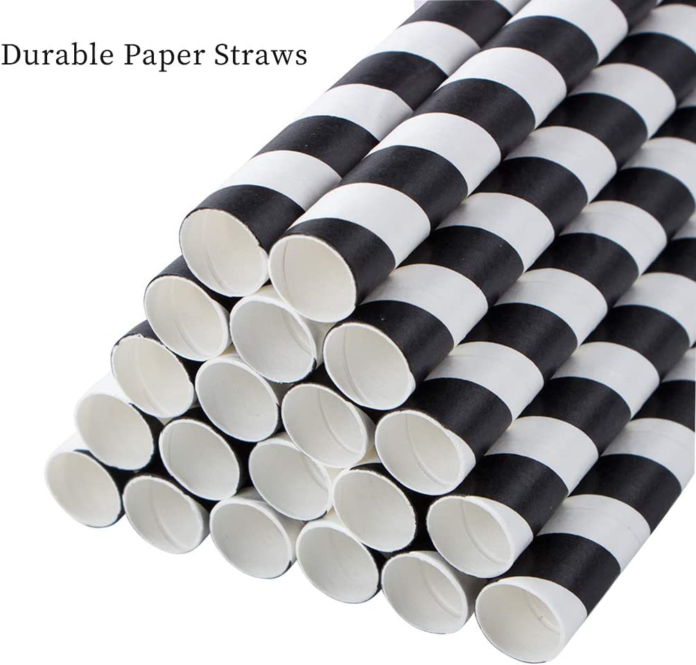 Webake 7.75x0.4 Inch Smoothie Biodegradable Drinking with Straw (100 Pack)
