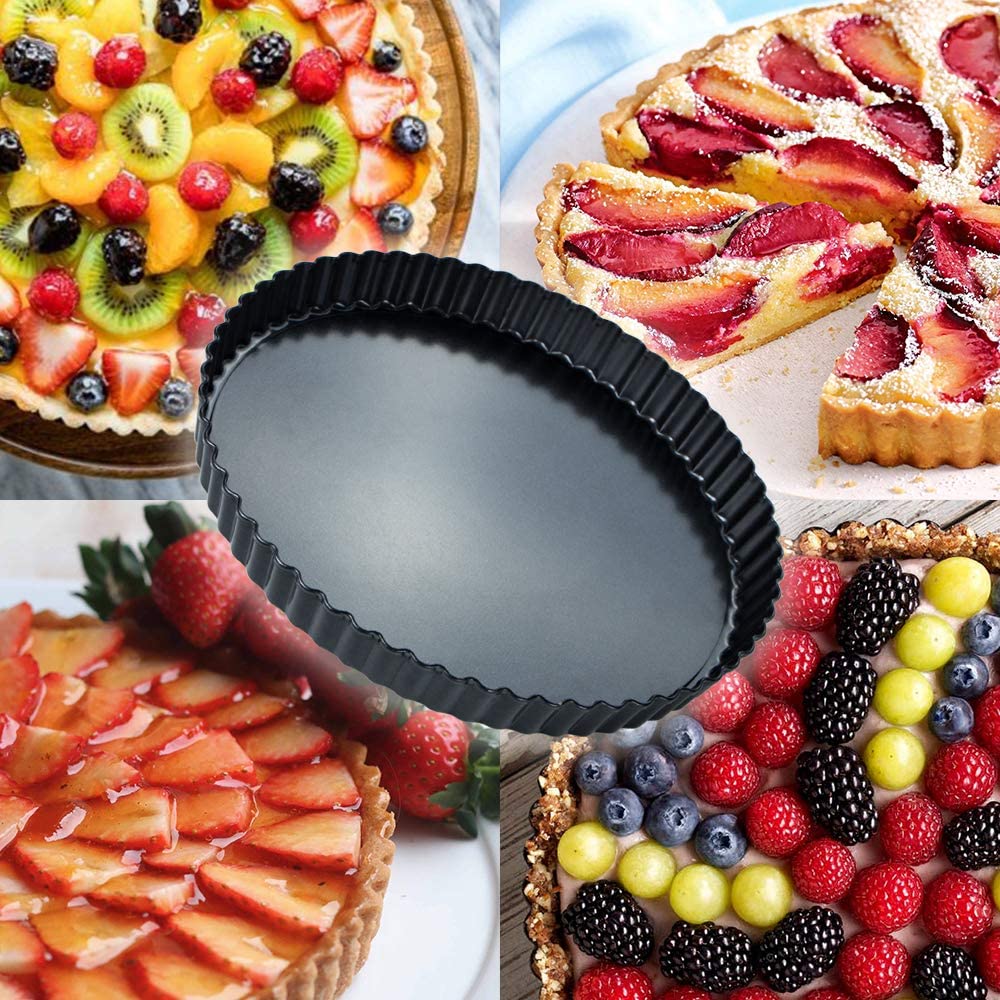 Webake Steel Round Removable Loose Bottom 9 Inch Tart Pan