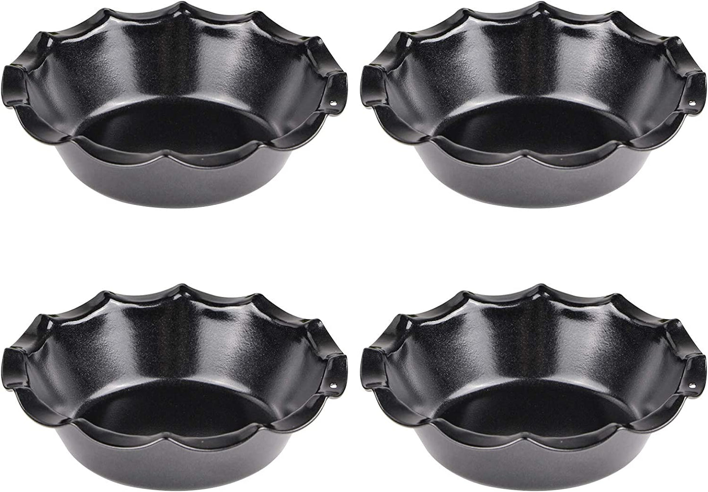 Webake Nonstick 5 Inch Ruffled Edge Round Pie Tins Plates (Set of 4)