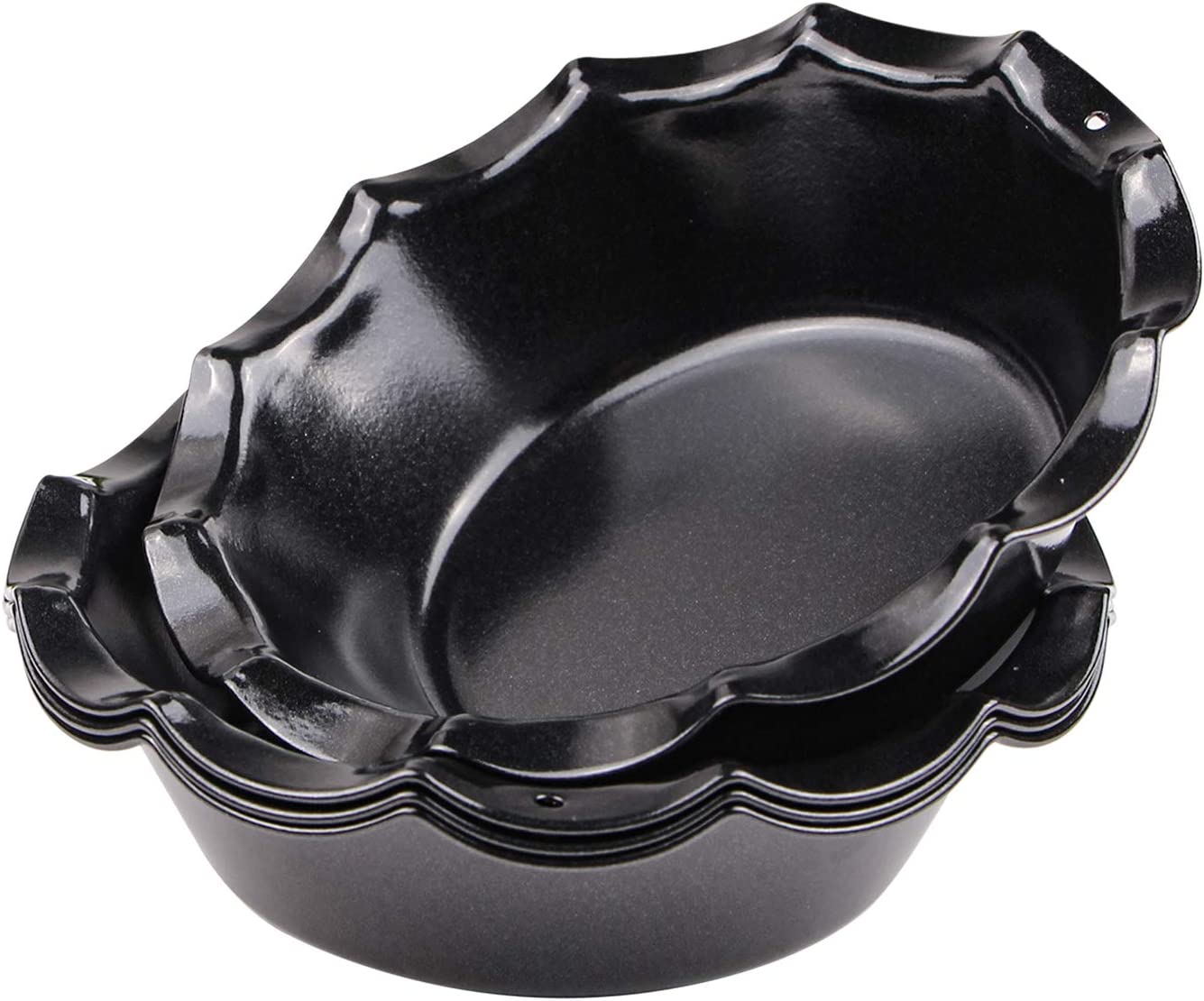 Webake Nonstick 5 Inch Ruffled Edge Round Pie Tins Plates (Set of 4)