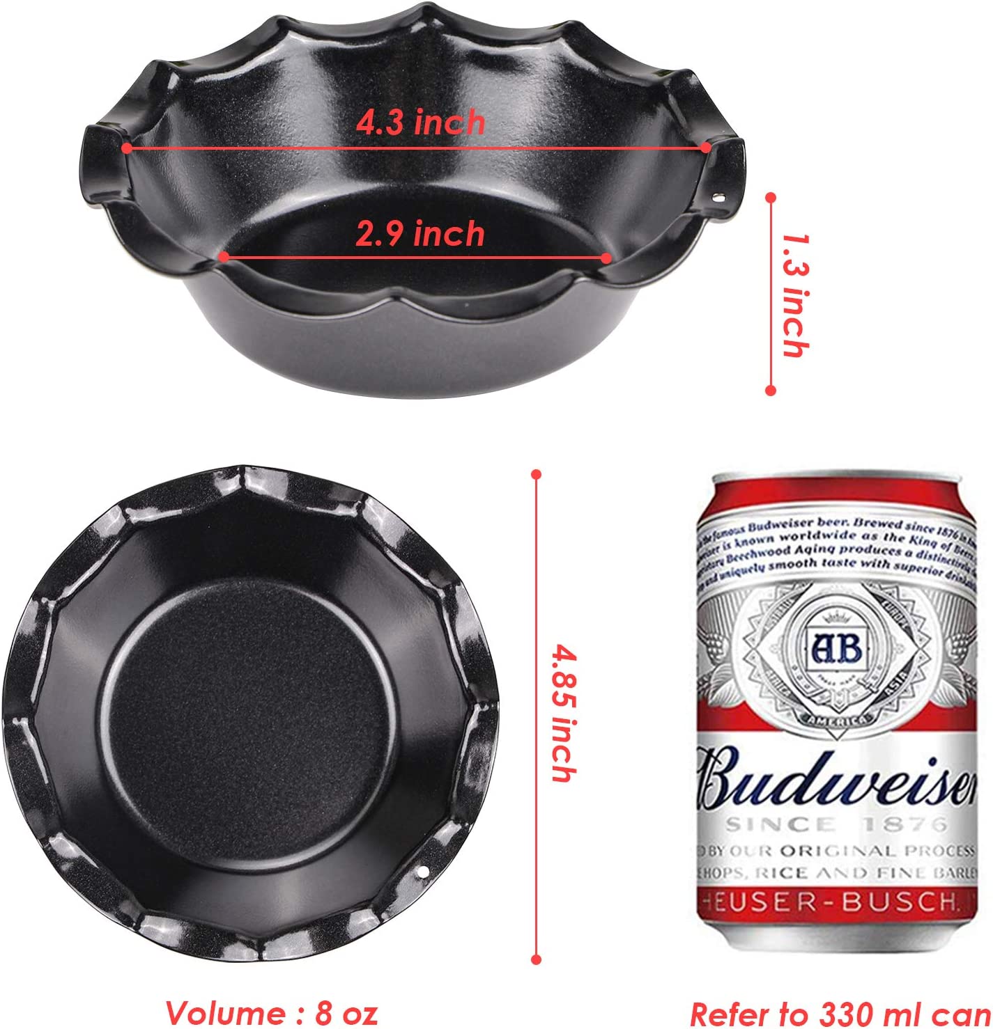 Webake Nonstick 5 Inch Ruffled Edge Round Pie Tins Plates (Set of 4)