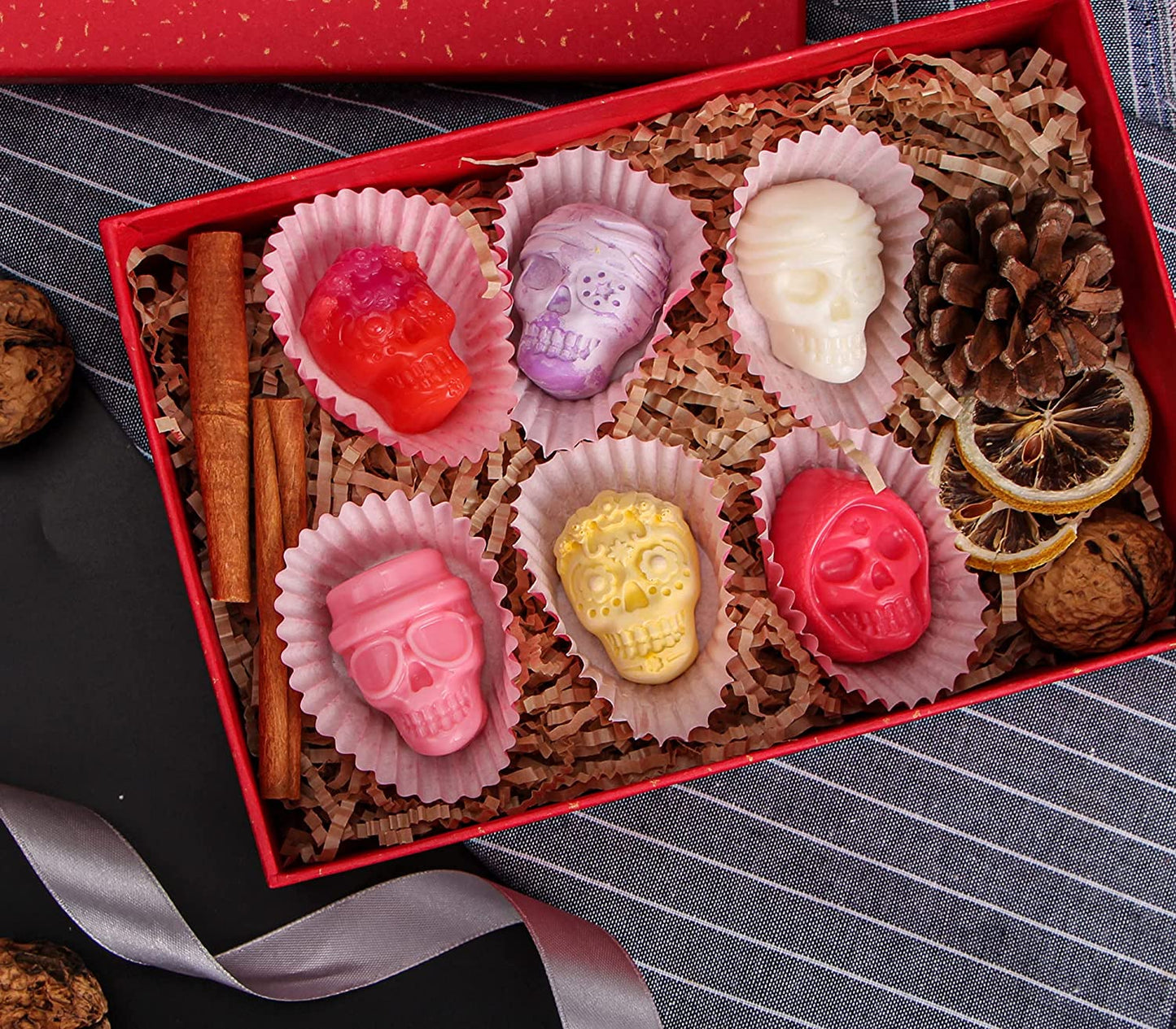 Webake Silicone Skull Jelly Crayon Candy Chocolate Mold (Pack of 2)