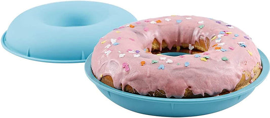 Webake jumbo silicone 10 inch non-stick donut halves dake pan,Set of 2