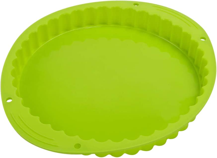 Webake Tart Pan Silicone Pie/Flan Pan 9.5 Inch Quiche Baking Dish Non-Stick Pizza Pie Mold