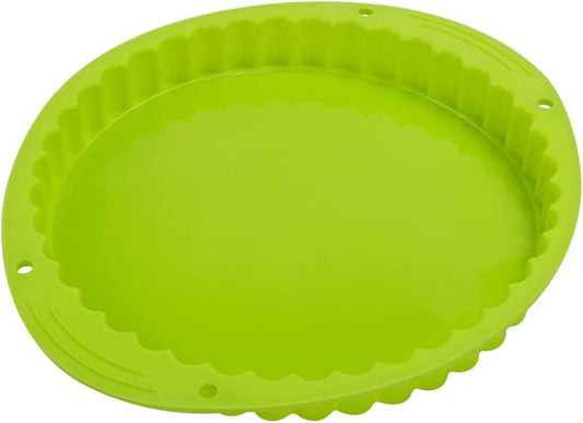 Webake Tart Pan Silicone Pie/Flan Pan 9.5 Inch Quiche Baking Dish Non-Stick Pizza Pie Mold