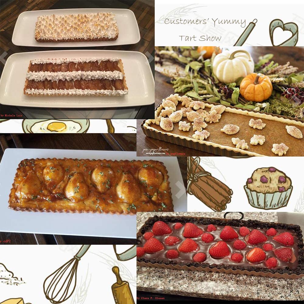 Webake 14 inch rectangular quiche pan nonstick removable bottom tart pan