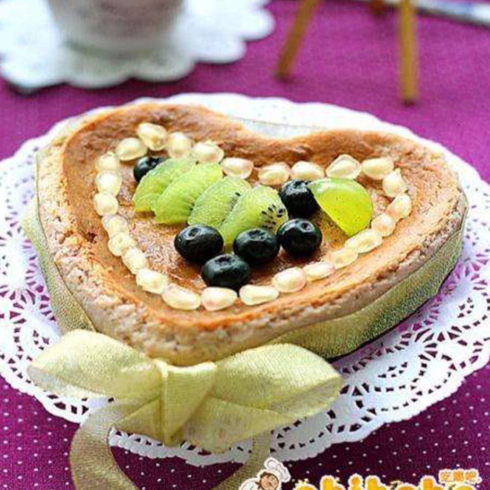 Webake 4.5x4 Inch Mini Heart Removable Bottom Valentine's Day Baking Tart Pan,Set of 4
