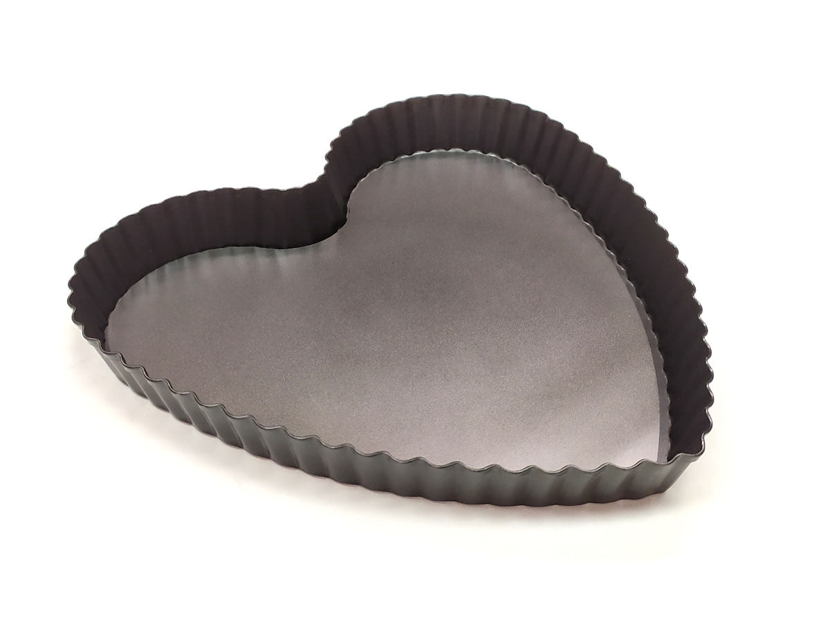 Webake 10 Inch Heart Shape Non-Stick Removable Bottom Pie Pan