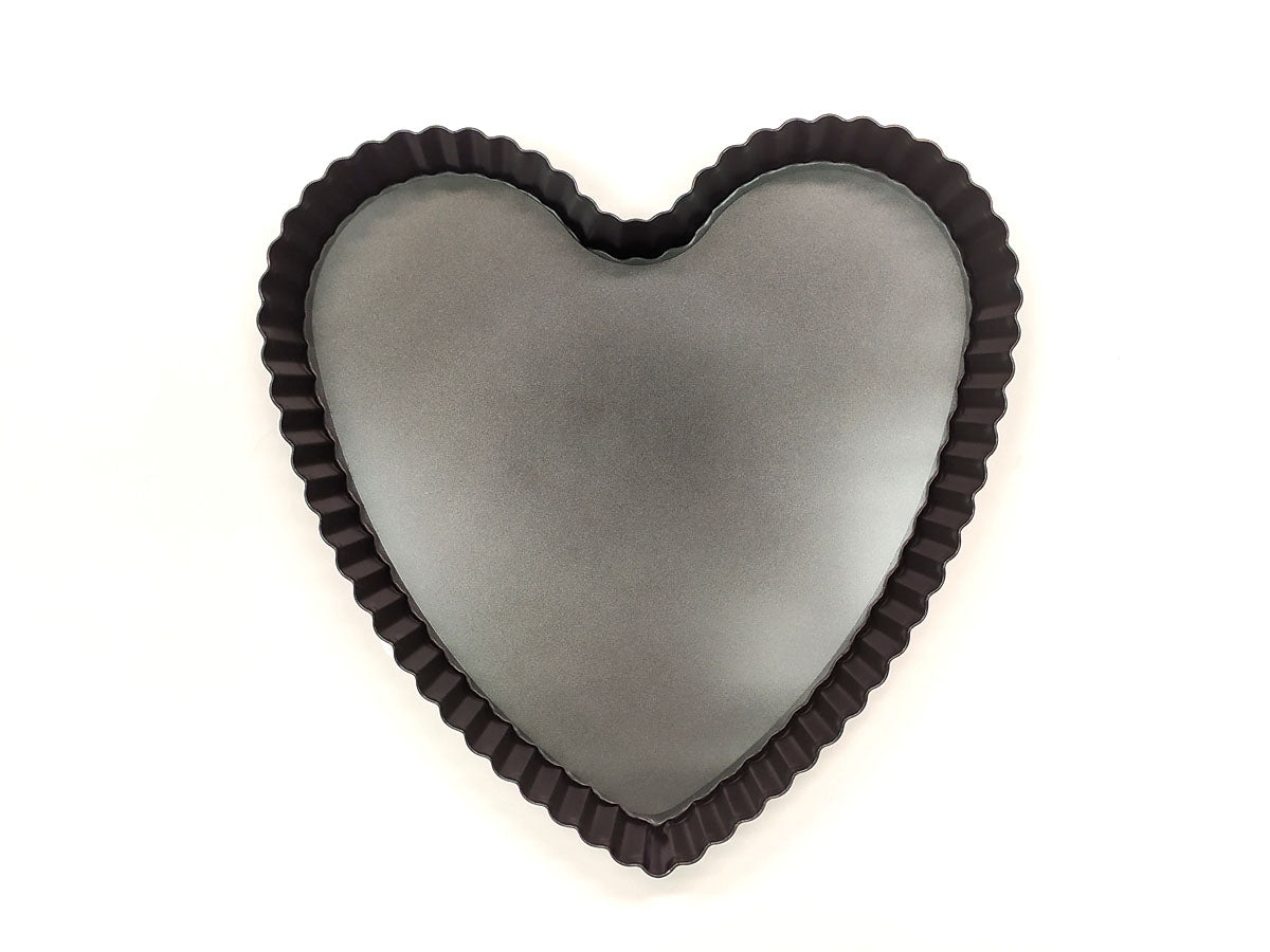 Webake 10 Inch Heart Shape Non-Stick Removable Bottom Pie Pan