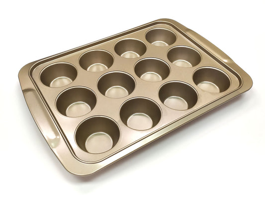 Webake 12 Cavity Non-Stick Steel Large Muffin Pan
