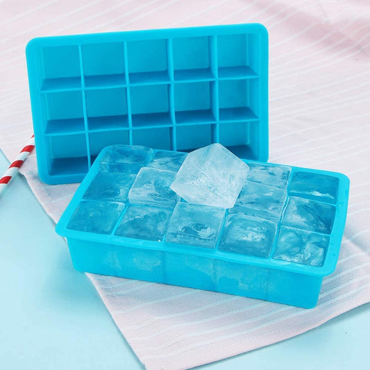 Webake 15 cavity whisky silicone ice cube molds trays,BPA free,Pack of 3