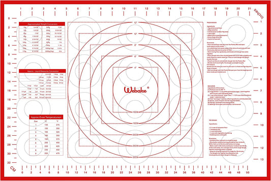 Webake 24 x 16 Inch large silicone non stick macaron pastry mat with measurements