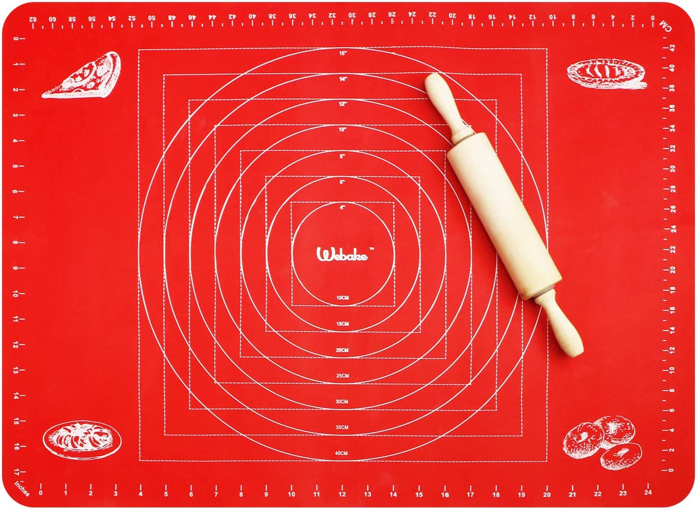 Silicone Pastry Mat, Non-stick Baking Mat With Measurements, Non