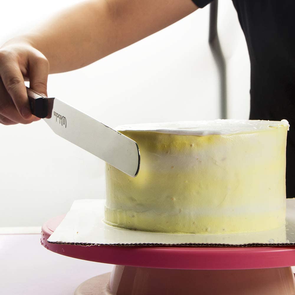 Webake 13 Inch stainless steel straight frosting cake icing spatula with wooden handle,Set of 2