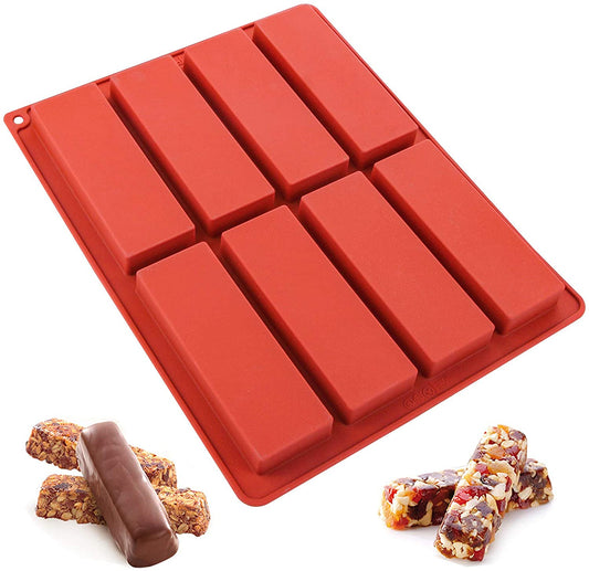Webake 4.5 Inch 8 Cavities silicone rectangular chocolate bar molds