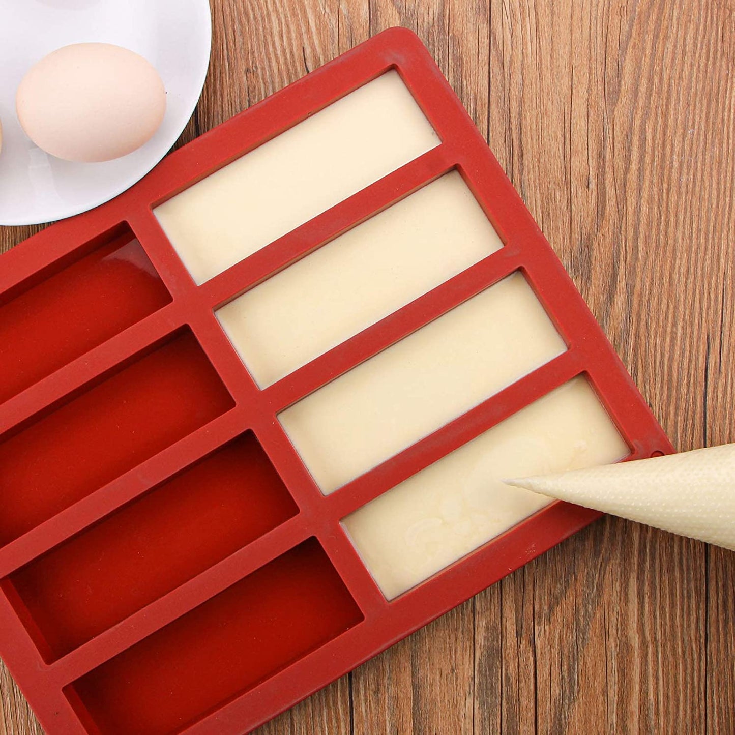 Webake 4.5 Inch 8 Cavities silicone rectangular chocolate bar molds