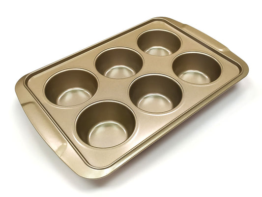 Webake 6 Cups Steel Premium Non Stick Muffin Baking Pan