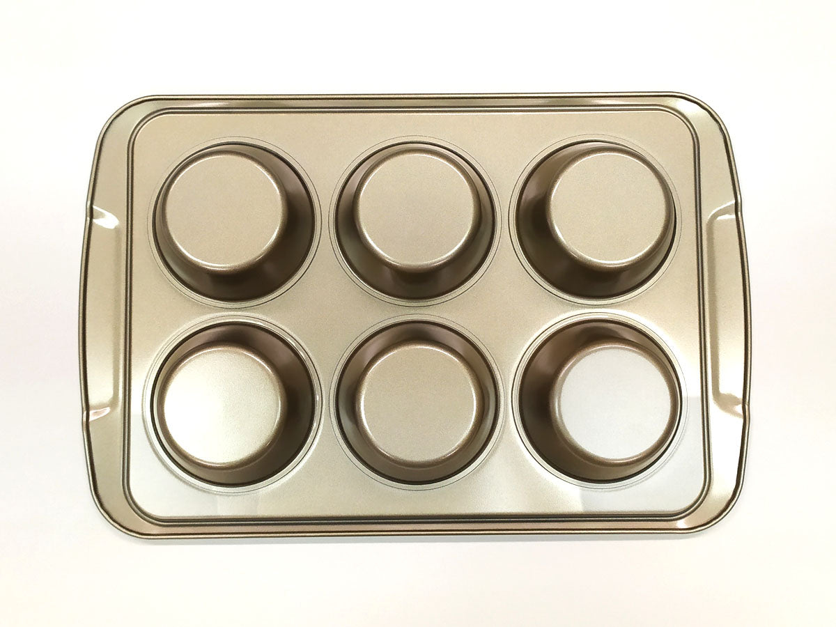 Webake 6 Cups Steel Premium Non Stick Muffin Baking Pan