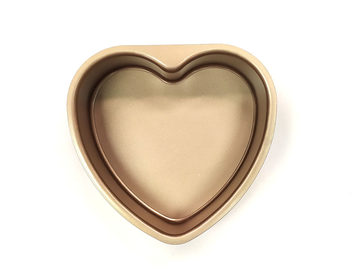 Webake 6 Inch Heart Carbon Steel Removable Bottom Mini Tart Pans