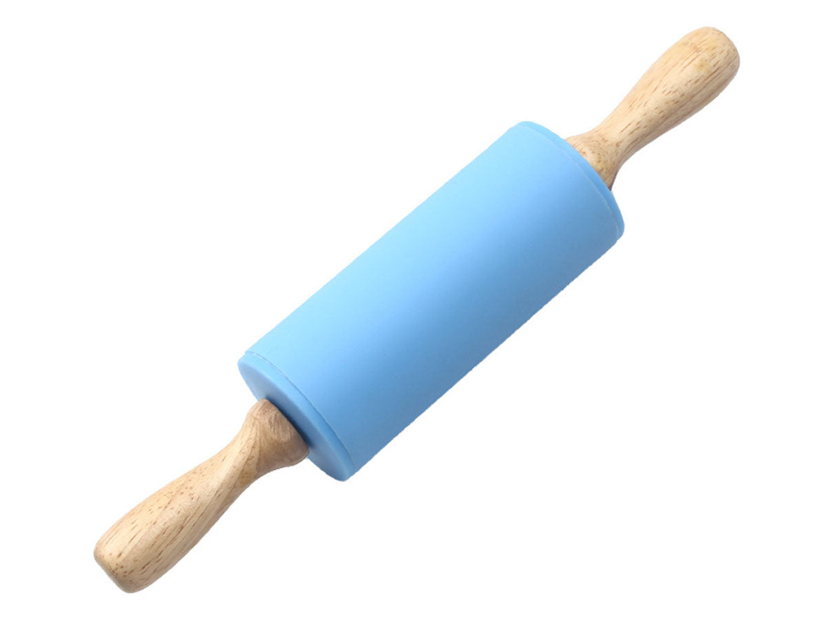 Webake 9 Inch Non Stick Surface Wooden Handle Silicone Rolling Pin