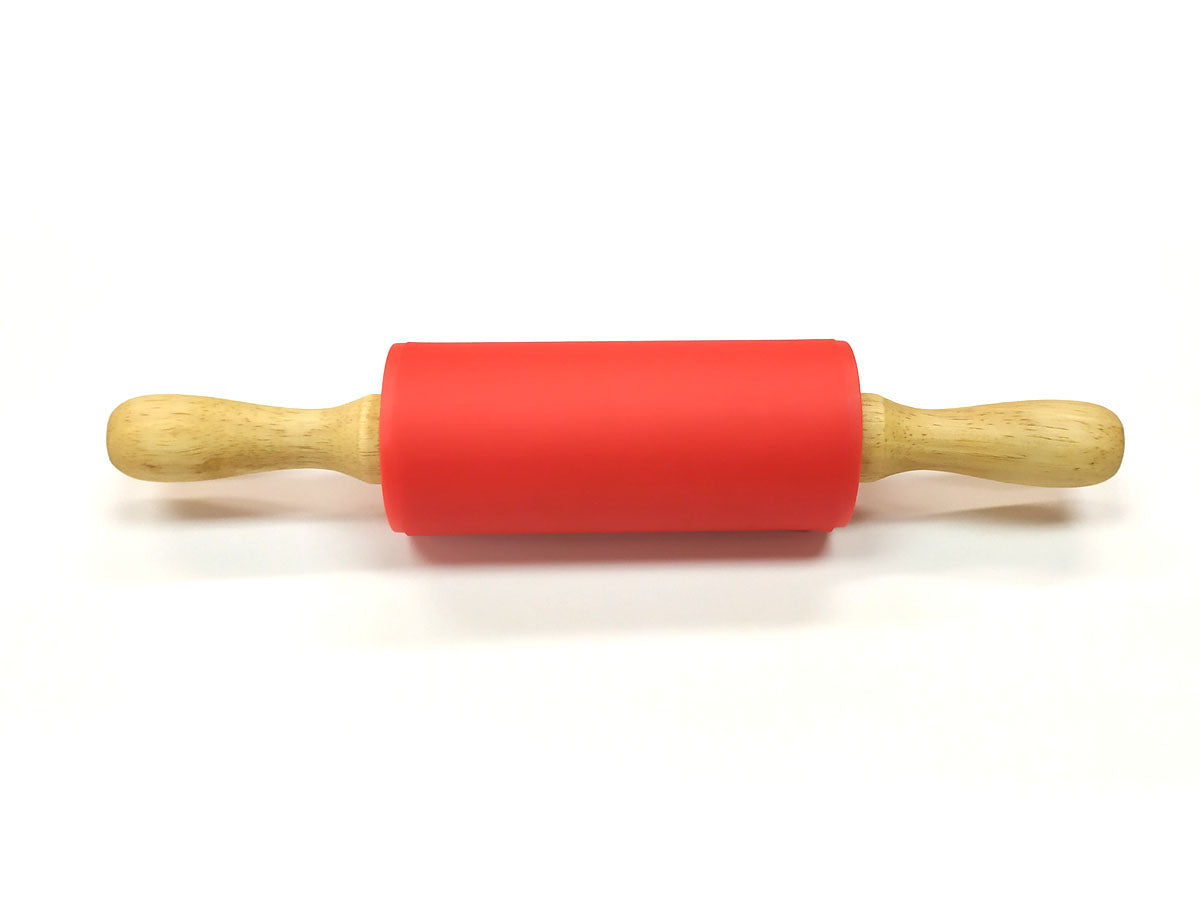 Webake 9 Inch Non Stick Surface Wooden Handle Silicone Rolling Pin