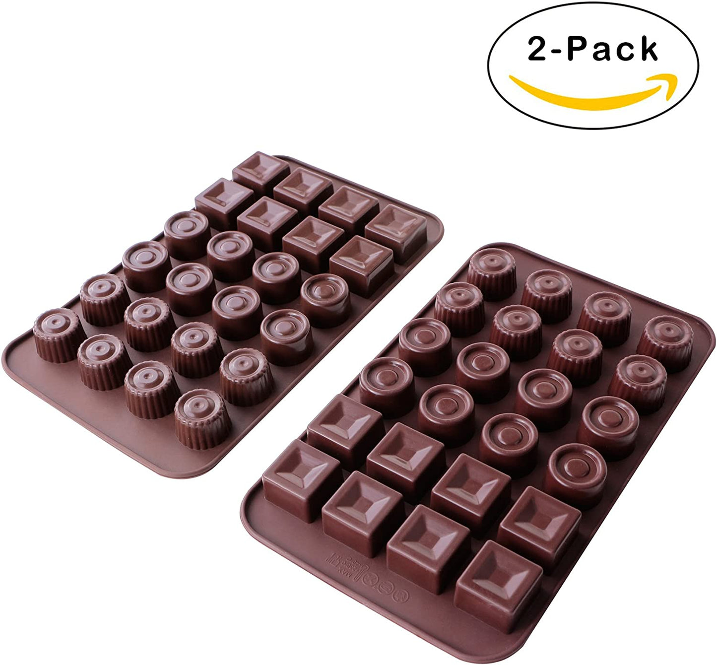 Webake Chocolate Molds Silicone Candy Molds for Gummy, Keto Fat Bombs,Pack of 2