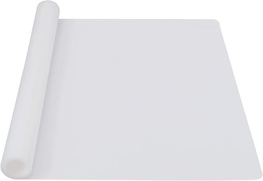 Webake 23.6" x 15.7" nonstick heat resistant silicone counter top protector clear desk mat (White)