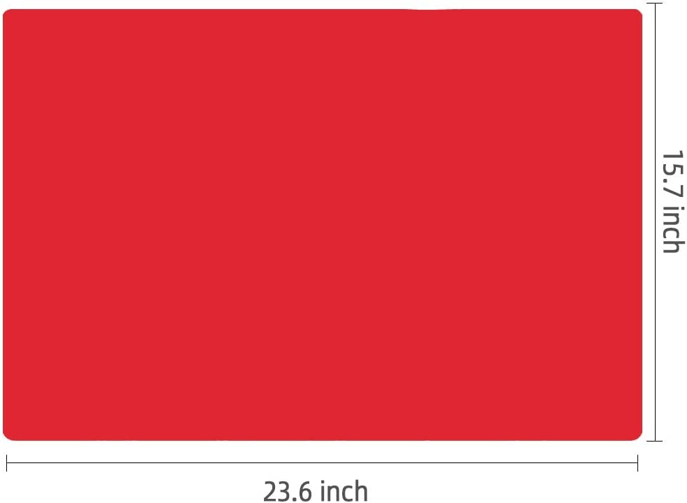 Webake 23.6" x 15.7" nonstick heat resistant countertop large pastry silicone mat (Red)