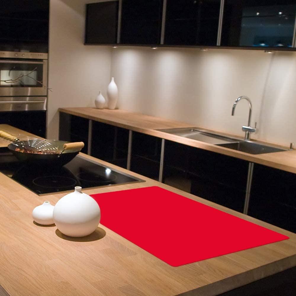 Webake 23.6" x 15.7" nonstick heat resistant countertop large pastry silicone mat (Red)