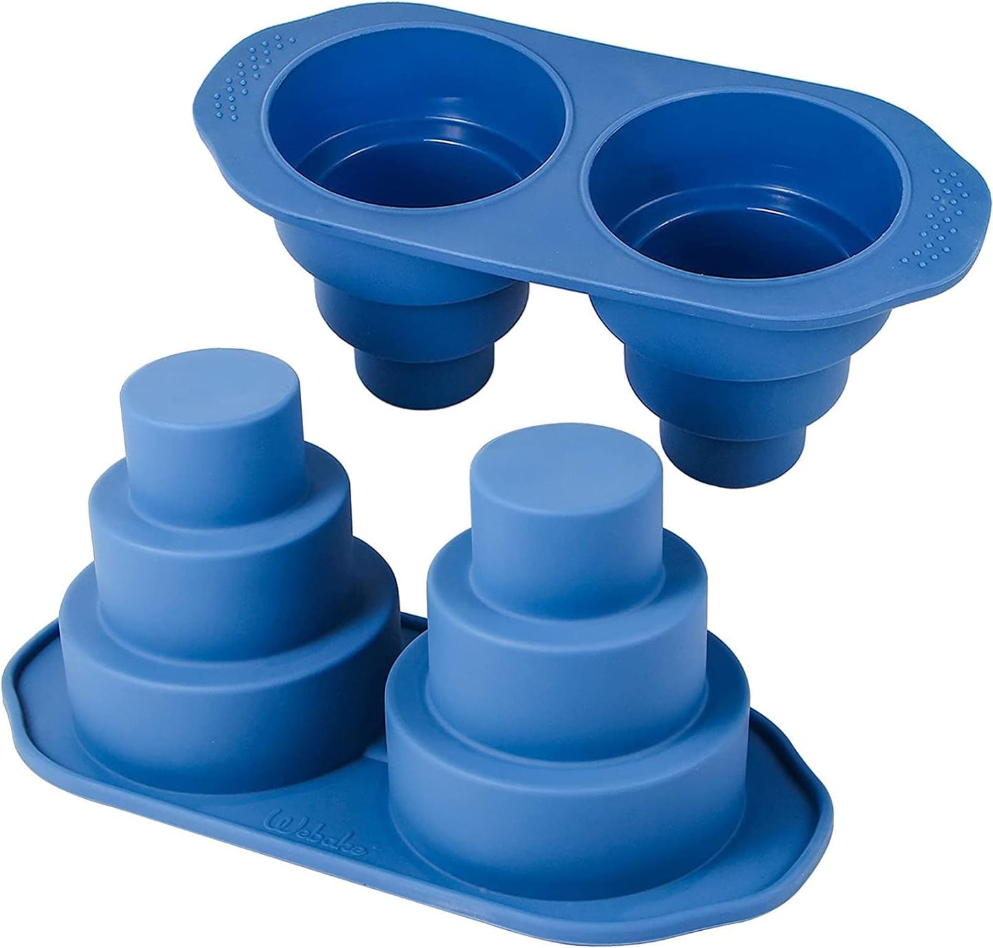 Webake Mini Silicone 3 Tier Small Smash Cake Pan (3.8 Inch Dia,2 Pack)