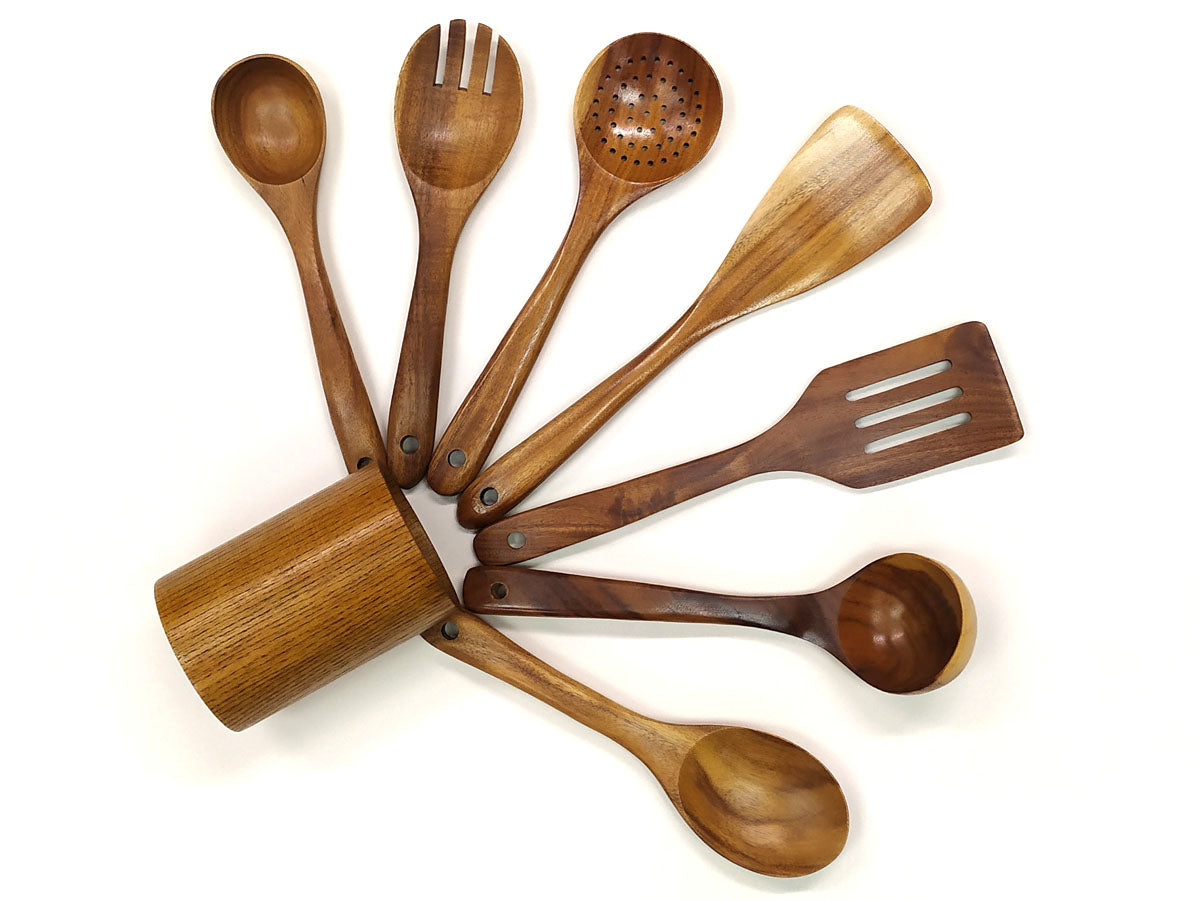 Webake Non Stick Wooden Kitchen Utensils Cooking Set