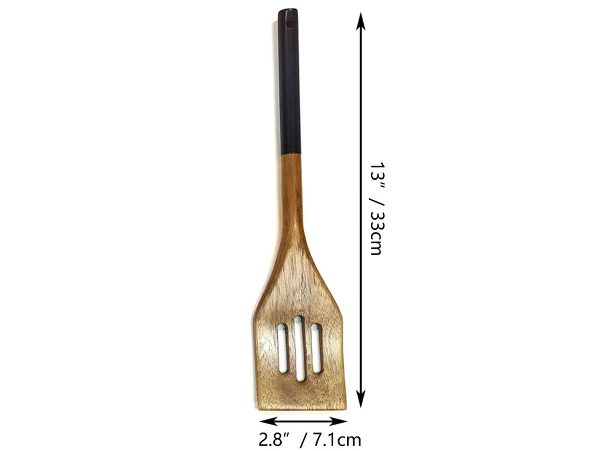 Webake Non Stick Wooden Kitchen Utensils Slotted Frying Spatula