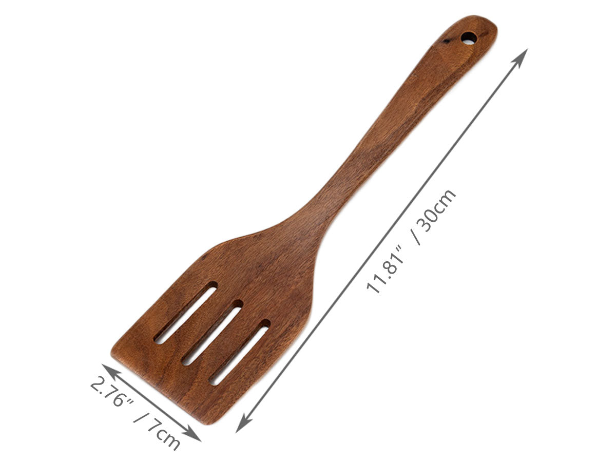 Webake Non Stick Wooden Kitchen Utensils Slotted Spatula