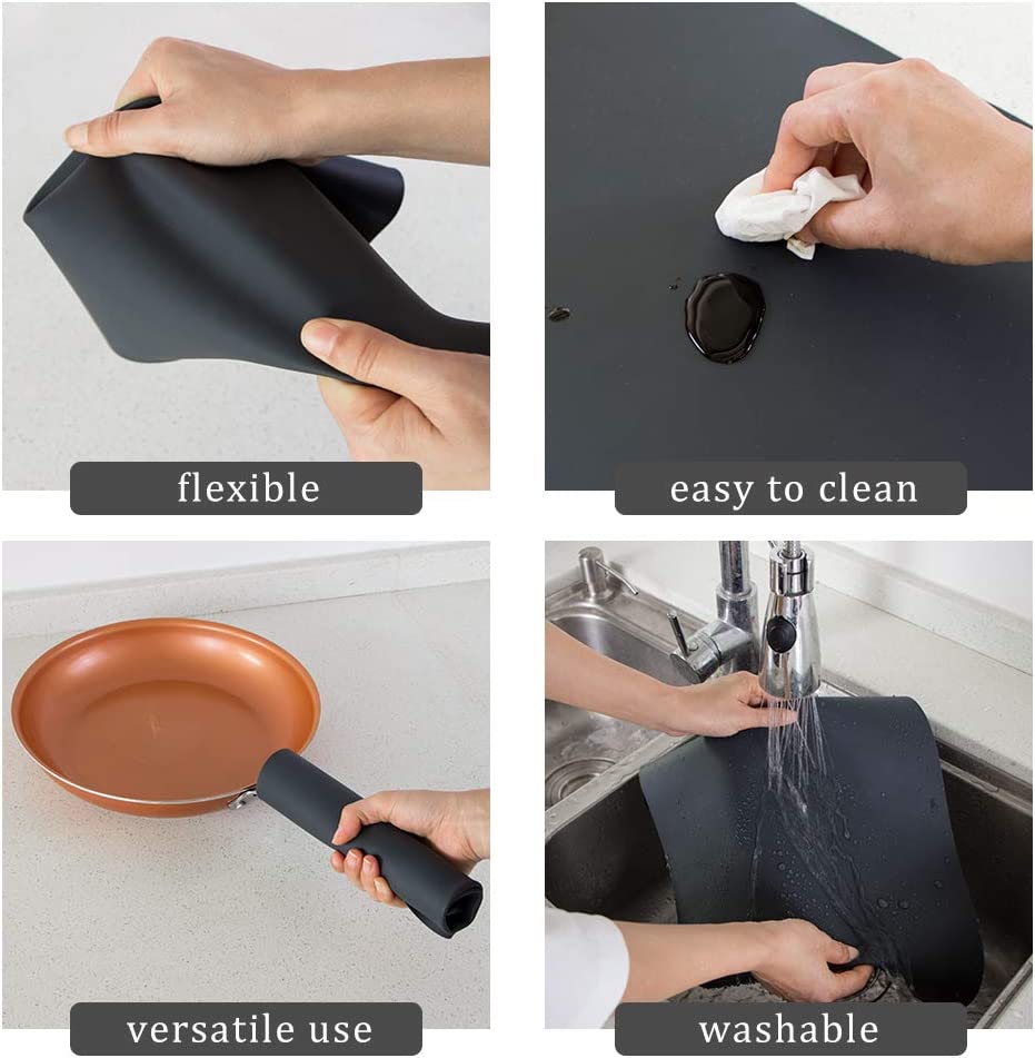 Webake 16.5 x 11.5 inch heat resistant waterproof insulation washable non-slip silicone placemats,Set of 4