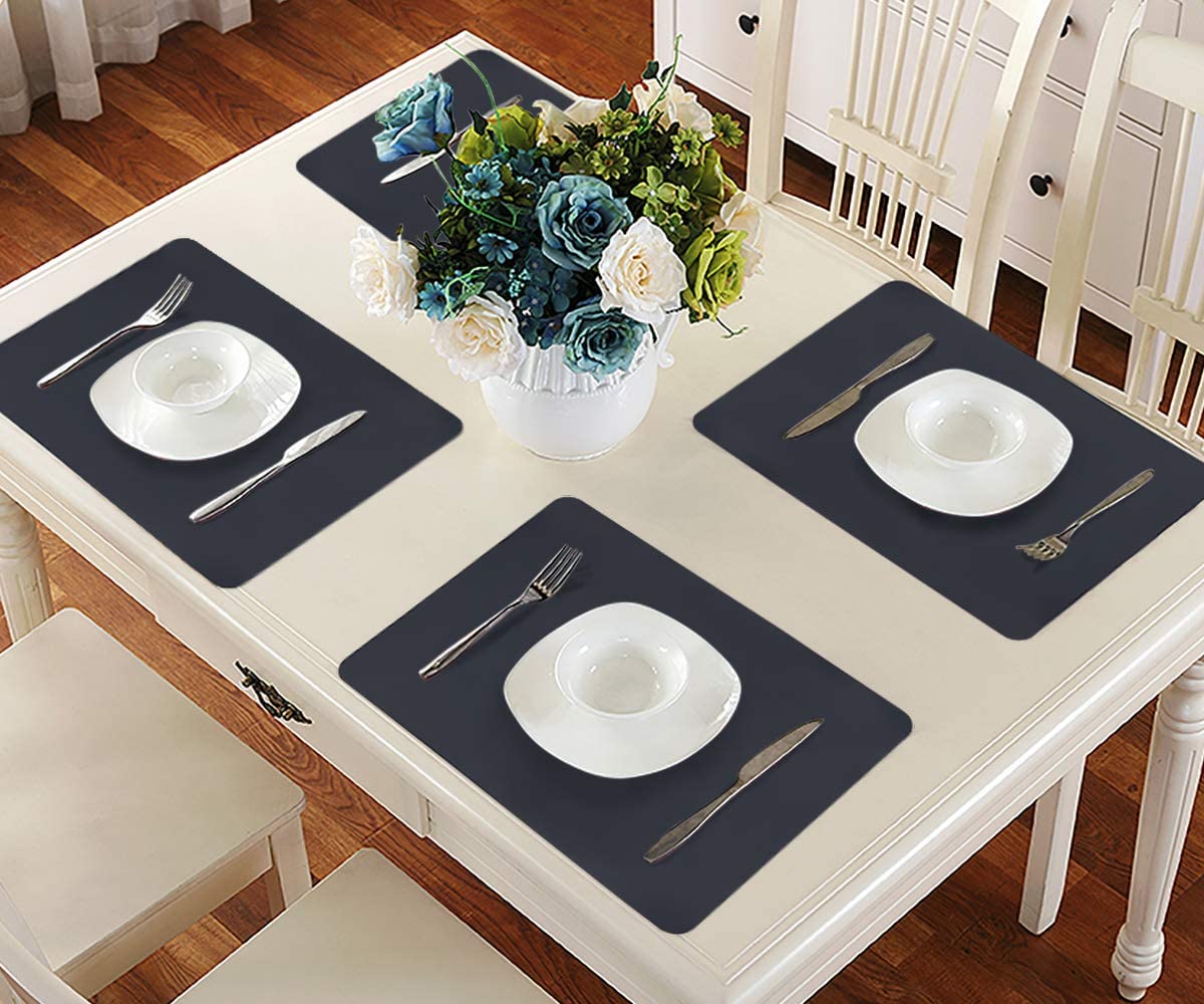 Webake 16.5 x 11.5 inch heat resistant waterproof insulation washable non-slip silicone placemats,Set of 4