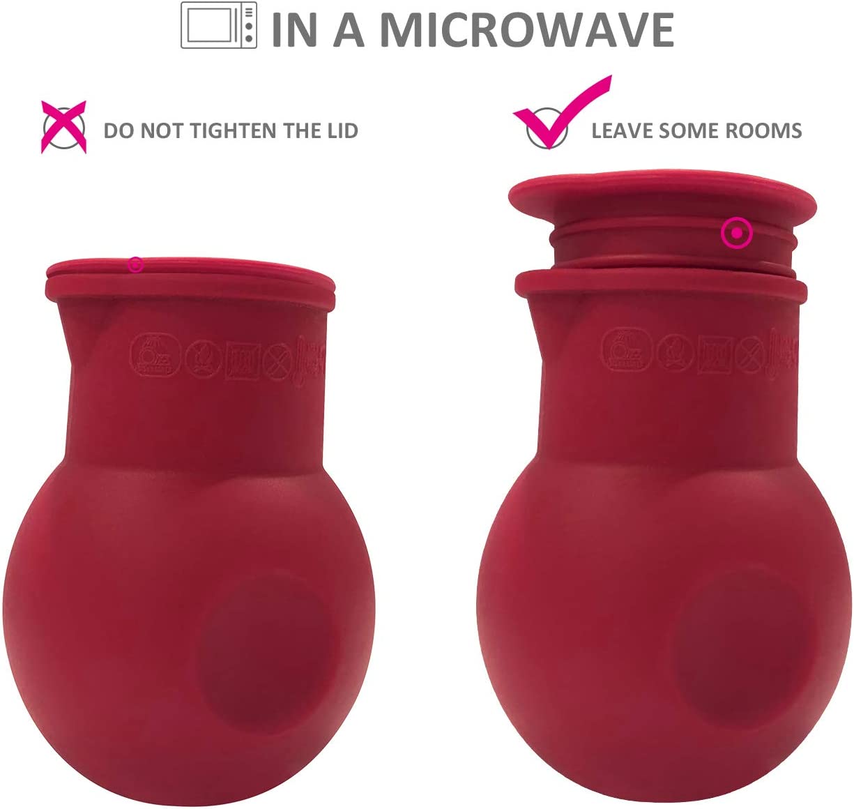 Webake silicone chocolate microwave melting pot pour candy butter warmer,Set of 2