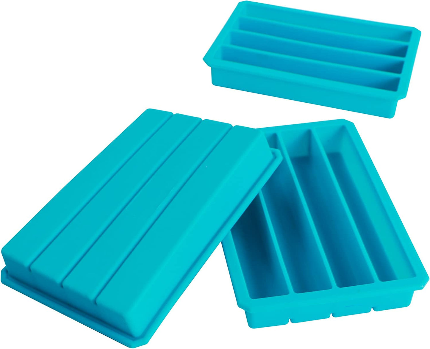 Webake 12 cavity long strip water bottles slicone ice cube trays mold,Pack of 3