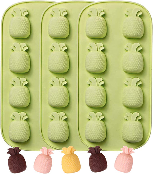 Webake 8 Cavity Pineapple Silicone Ice Cube Molds,Pack of 3