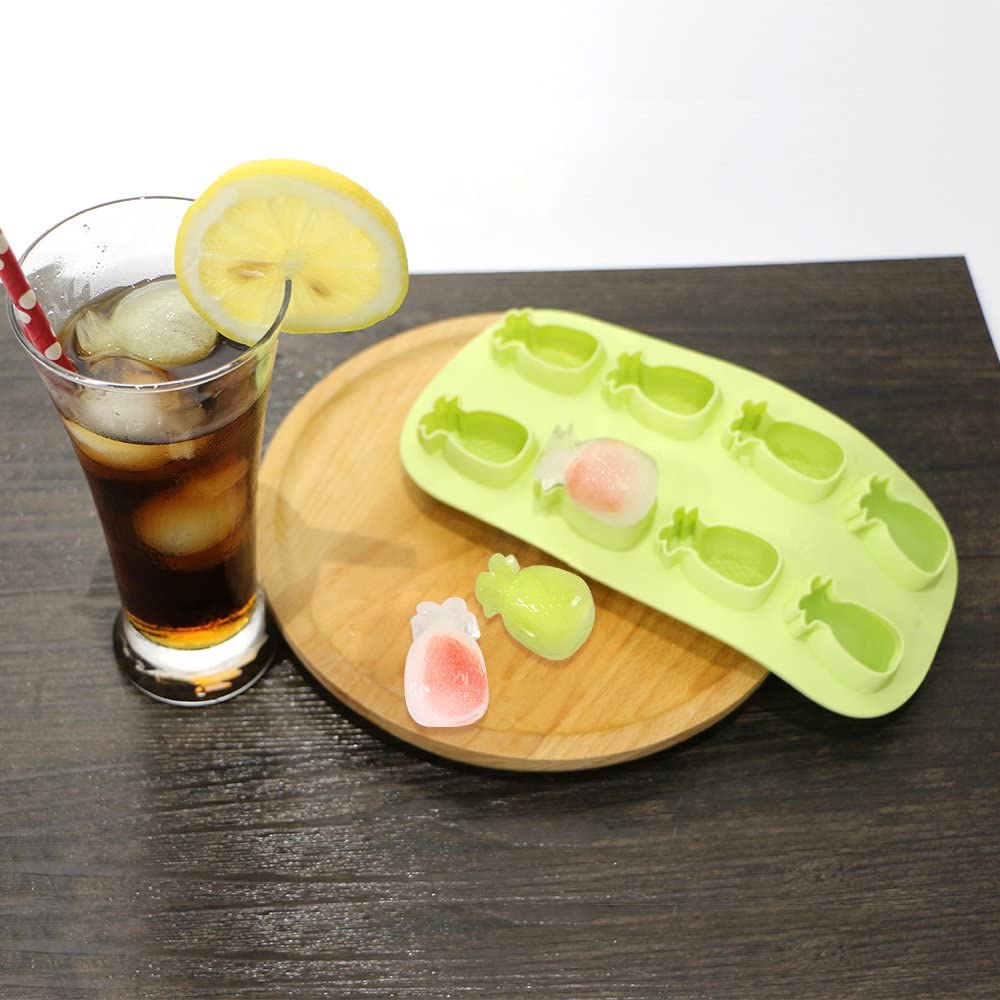 Webake 8 Cavity Pineapple Silicone Ice Cube Molds,Pack of 3
